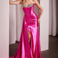 Satin Micro Crystal Strapless Gown by Cinderella Divine CDS526 - Special Occasion