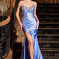 Strapless Scoop Neckline Leg Slit Gown By Ladivine CDS529 - Women Evening Formal Gown - Special Occasion