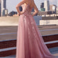 Deep V-Neckline Layered Tulle By Ladivine CDS533 - Women Evening Formal Gown - Special Occasion