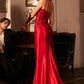 One Shoulder Sheath Leg Slit Gown By Ladivine CDS535 - Women Evening Formal Gown - Special Occasion