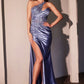 One Shoulder Sheath Leg Slit Gown By Ladivine CDS535 - Women Evening Formal Gown - Special Occasion