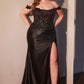 Off Shoulder Scoop Neckline Gown By Ladivine CDS537C - Women Evening Formal Gown - Curves