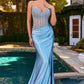 Strapless Beaded Bodice Leg Slit Gown By Ladivine CDS538 - Women Evening Formal Gown - Special Occasion