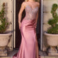 Strapless Beaded Bodice Leg Slit Gown By Ladivine CDS538 - Women Evening Formal Gown - Special Occasion