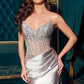 Strapless Beaded Bodice Leg Slit Gown By Ladivine CDS538 - Women Evening Formal Gown - Special Occasion
