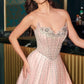 Glitter Layered Tulle A-Line Gown by Cinderella Divine CDS541 - Special Occasion