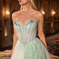 Glitter Layered Tulle A-Line Gown by Cinderella Divine CDS541 - Special Occasion