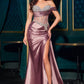 Embellished Off Shoulder Leg Slit Gown By Ladivine CDS542 - Women Evening Formal Gown - Special Occasion