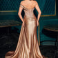 Embellished Off Shoulder Leg Slit Gown By Ladivine CDS542 - Women Evening Formal Gown - Special Occasion