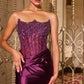 Strapless Sweetheart Neckline Leg Slit Gown by Cinderella Divine CDS543 - Special Occasion