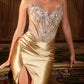 Embellished Crystal Corset Gown By Ladivine CDS546 - Women Evening Formal Gown - Special Occasion