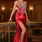 Embellished Crystal Corset Gown By Ladivine CDS546 - Women Evening Formal Gown - Special Occasion