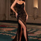 Fit & Flare Strapless Neckline Gown By Ladivine CDS550 - Women Evening Formal Gown - Special Occasion