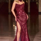 Fit & Flare Strapless Neckline Gown By Ladivine CDS550 - Women Evening Formal Gown - Special Occasion
