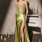 Sweetheart Neckline High Slit Gown By Ladivine CDS556 - Women Evening Formal Gown - Special Occasion