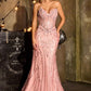 Strapless Sweetheart Mermaid Gown By Ladivine CDS557 - Women Evening Formal Gown - Special Occasion