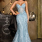 Strapless Sweetheart Mermaid Gown By Ladivine CDS557 - Women Evening Formal Gown - Special Occasion