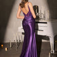 Illusion Corset Bodice Leg Slit Gown By Ladivine CDS559 - Women Evening Formal Gown - Special Occasion