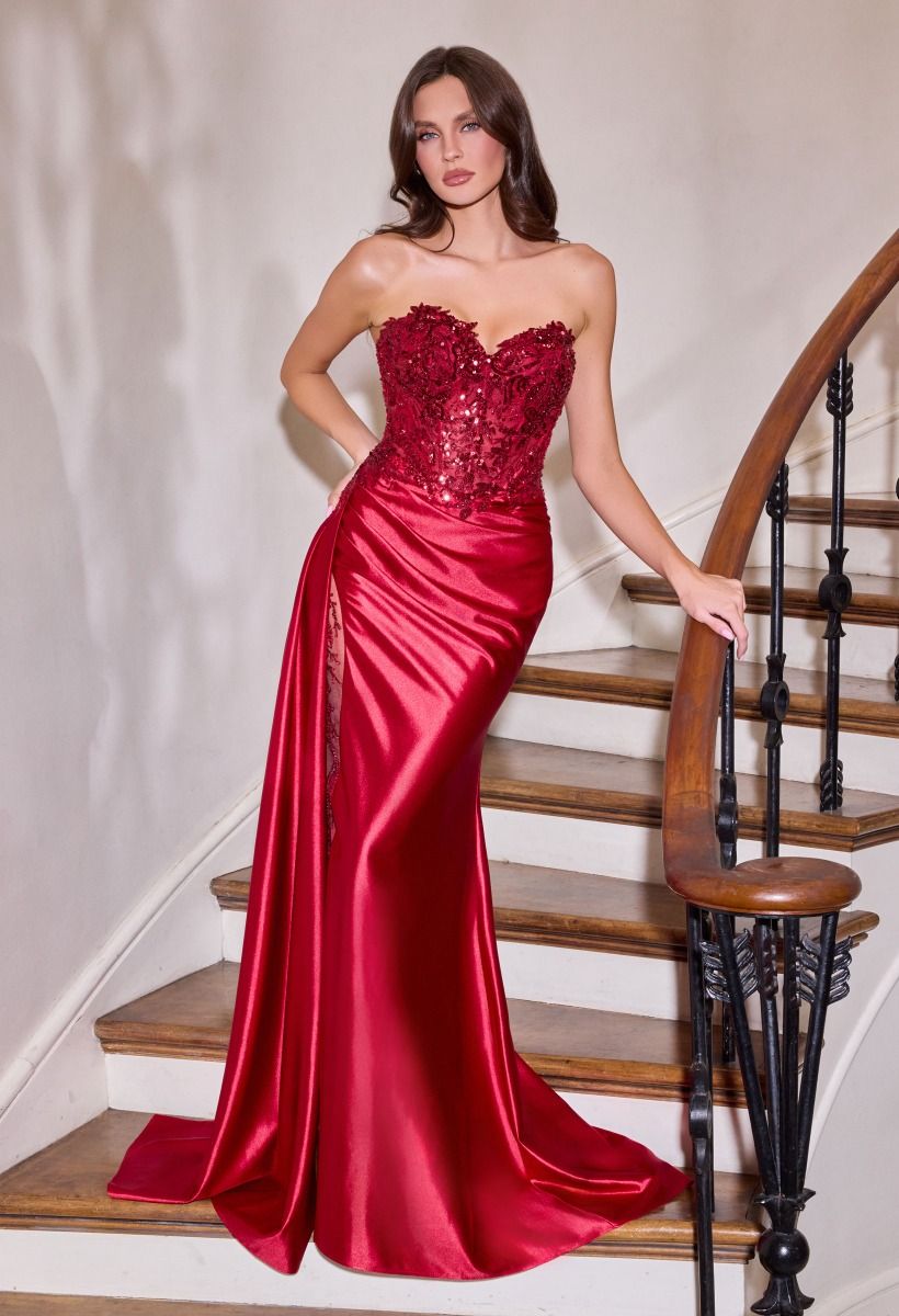 Sweetheart Neckline Sheath Gown By Ladivine CDS565 - Women Evening Formal Gown - Special Occasion
