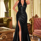 Halter Corset Waist Satin Gown by Cinderella Divine CH048 - Special Occasion