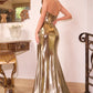 Strapless V-Neckline Satin Gown by Cinderella Divine CH051 - Special Occasion