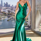 Fitted Stretch Satin Gown - Cinderella Divine CH062 - Special Occasion