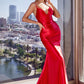 Fitted Stretch Satin Gown - Cinderella Divine CH062 - Special Occasion