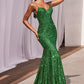 Fitted Sequin Mermaid Gown by Cinderella Divine CH066 - Special Occasion