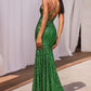 Fitted Sequin Mermaid Gown by Cinderella Divine CH066 - Special Occasion
