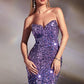 Strapless Sequin Gown by Cinderella Divine - CH151 - Special Occasion/Curves