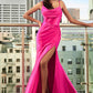 Satin Cowl Neck Gown by Cinderella Divine CH172 - Special Occasion/Curves