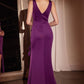 Higher Neckline Sheath Leg Slit Gown by Ladivine CH377 - Special Occasion/Curves