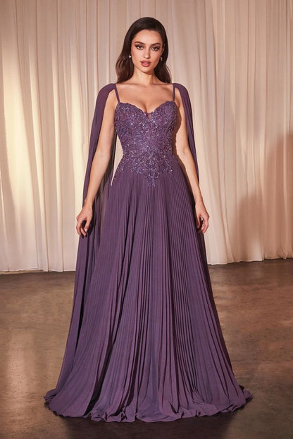 Pleated A-Line Sweetheart Neckline Gown by Cinderella Divine CJ937 - S Ariststyles Pleated A-Line Sweetheart Neckline Gown by Cinderella Divine CJ937 - S Ariststyles
