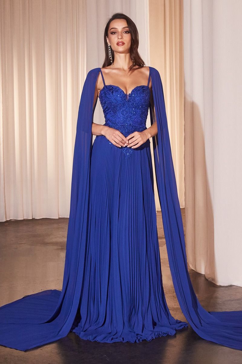 Pleated A-Line Sweetheart Neckline Gown by Cinderella Divine CJ937 - Special Occasion/Curves