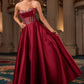Mikado & crystal A-Line Gown By Ladivine CK2405 - Women Evening Formal Gown - Special Occasion