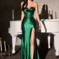 Sweetheart Neckline Leg Slit Gown By Ladivine CK918 - Women Evening Formal Gown - Special Occasion