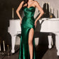 Sweetheart Neckline Leg Slit Gown By Ladivine CK918 - Women Evening Formal Gown - Special Occasion