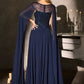 Bateau Neckline A-Line Gown By Ladivine CL08 - Women Evening Formal Gown - Special Occasion/Curves