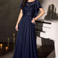 Chiffon Illusion Neckline A-Line Gown By Ladivine CL09 - Women Evening Formal Gown - Special Occasion/Curves