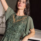Chiffon Illusion Neckline A-Line Gown By Ladivine CL09 - Women Evening Formal Gown - Special Occasion/Curves