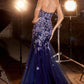 Embellished Strapless Mermaid Gown by Cinderella Divine CM340 - Special Occasion/Curves