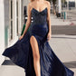 Strapless Stretch Taffeta Leg Slit Gown By Ladivine CM369 - Women Evening Formal Gown - Special Occasion