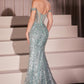 Sequin Off The Shoulder Sheath Gown by Cinderella Divine CM373 - Special Occasion/Curves