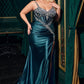 Thin Straps Sweetheart Neckline Gown By Ladivine CM383C - Women Evening Formal Gown - Curves