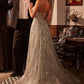 Strapless Plunging Neckline Tulle Gown By Ladivine CM384 - Women Evening Formal Gown - Special Occasion