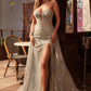 Strapless Plunging Neckline Tulle Gown By Ladivine CM384 - Women Evening Formal Gown - Special Occasion