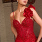 3D Floral Shoulder Sweetheart Gown By Ladivine CM386 - Women Evening Formal Gown - Special Occasion