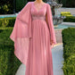 Soft Chiffon V-Neck A-Line Gown By Ladivine CM8244 - Women Evening Formal Gown - Special Occasion/Curves