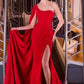 One Shoulder Neckline Gown By Ladivine CM8428 - Women Evening Formal Gown - Special Occasion/Curves