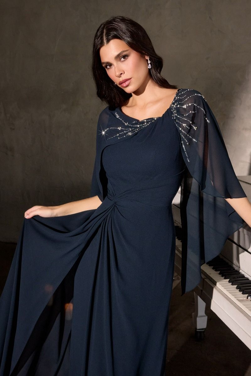 Modest Scoop Neckline Gown By Ladivine CR884 - Women Evening Formal Gown - Special Occasion/Curves